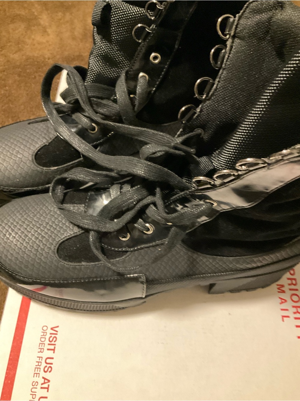 Cape Robbin Black Lace-Up Combat Moto Boots